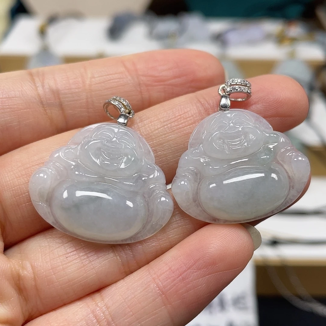 翡翠未镶嵌颈饰天然翡翠佛公吊坠多样性发一件