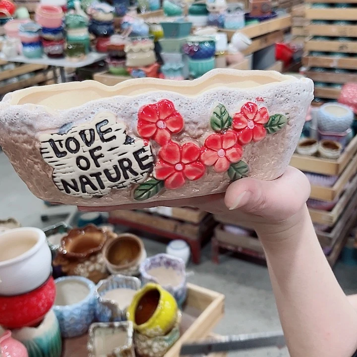 有孔.凑单10元陶瓷花盆发货！