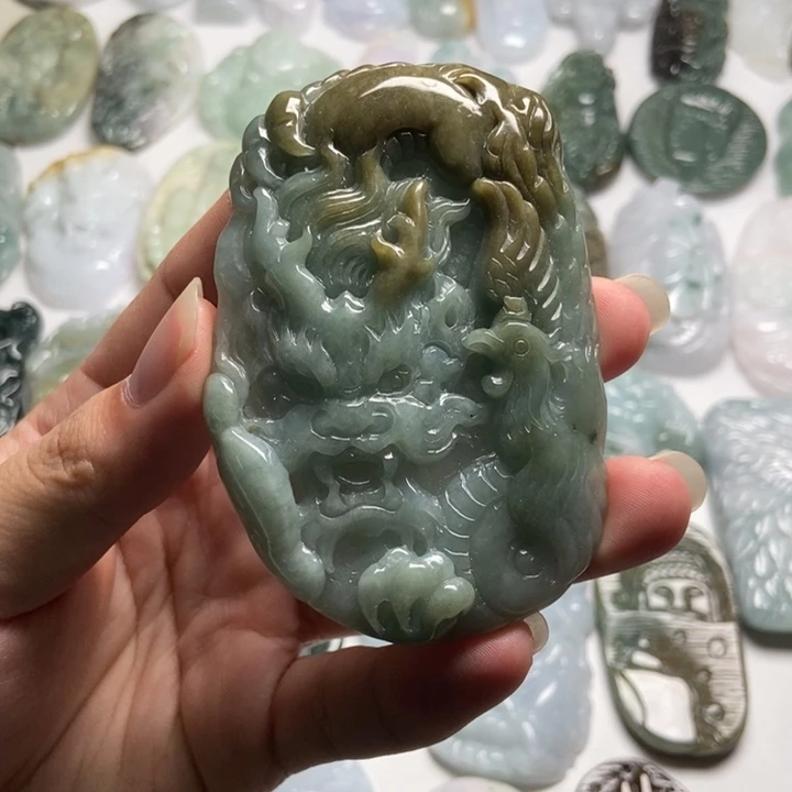 翡翠未镶嵌颈饰龙凤59