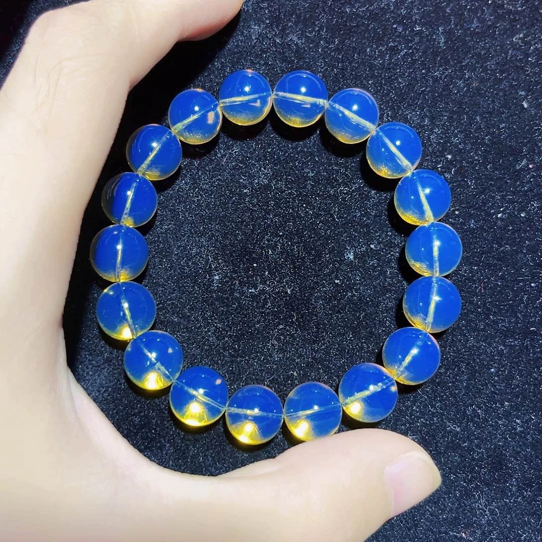 蓝珀未镶嵌珠宝奇石11mmS级蓝珀