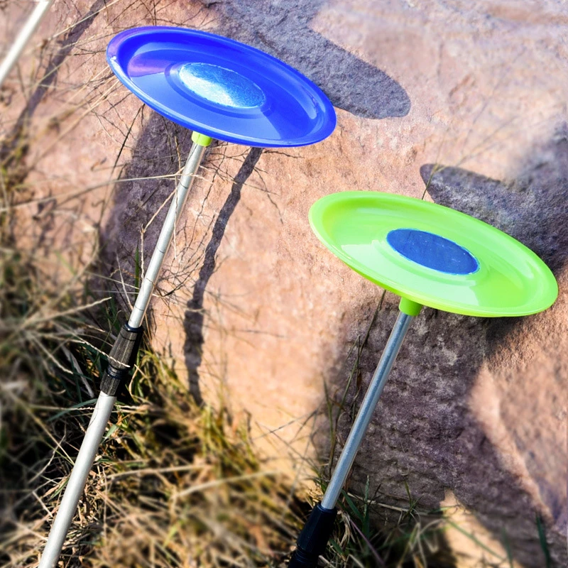 单盘拉饵盘钓鱼拉饵盒带磁可伸缩插地支架碟型拉饵盘渔具钓鱼装备