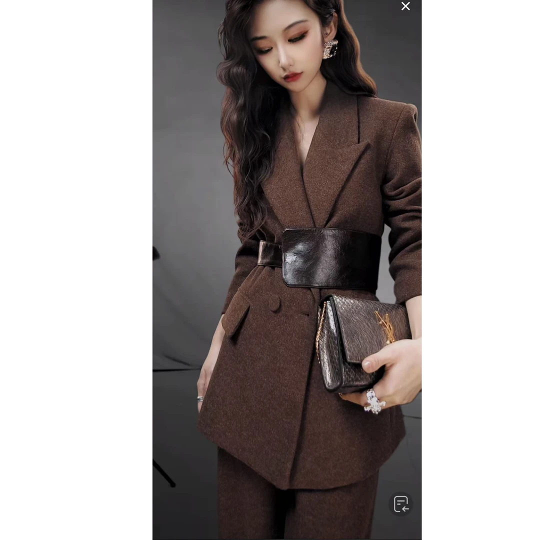 906/OUPAN欧盼高级秋季新款西服长裤套装