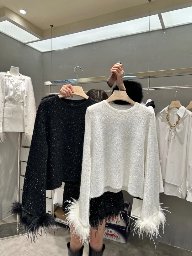 法式小香风针织毛衣气质温柔秋冬长袖套头上衣