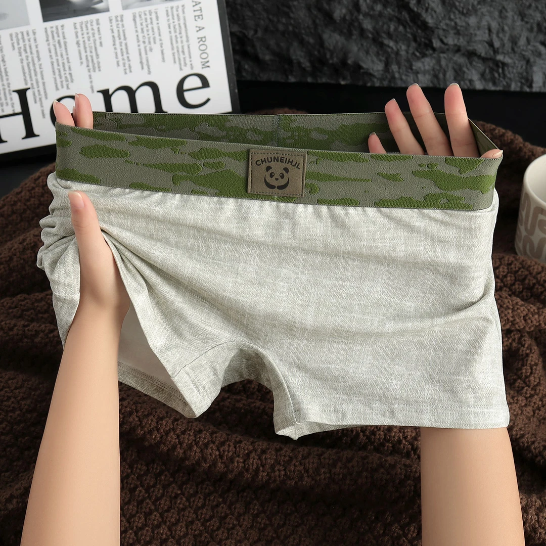 棉质新款正品迷彩女士内裤个性舒适透气平角裤潮流网红四角短裤头
