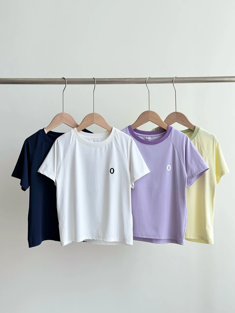 2025新款夏天女童撞色拼接短袖T恤时尚潮流休闲风