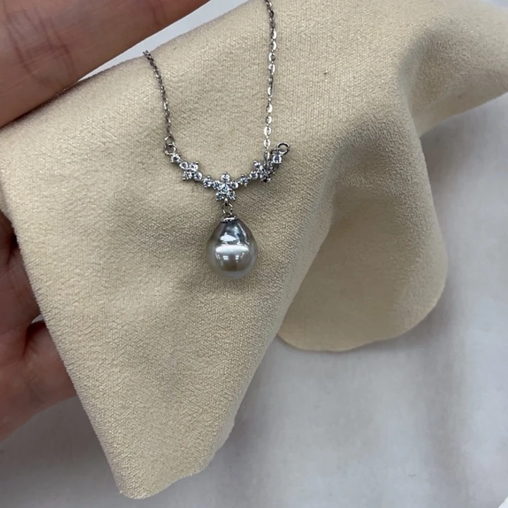颈饰银S925镶嵌海水珍珠9-10