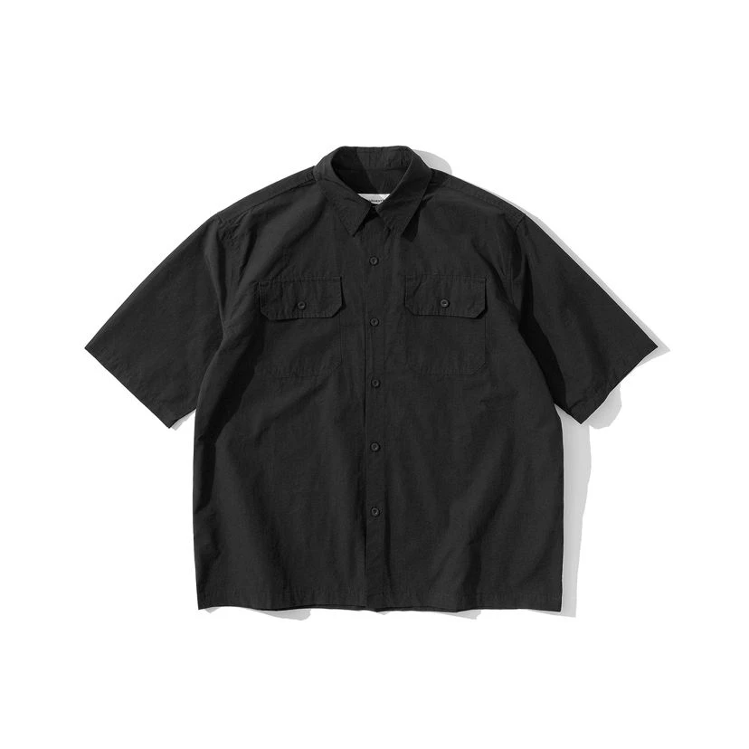 CB125#HRSL 25夏 【假日系列】男士工装休闲翻领日系纯色短袖衬衫