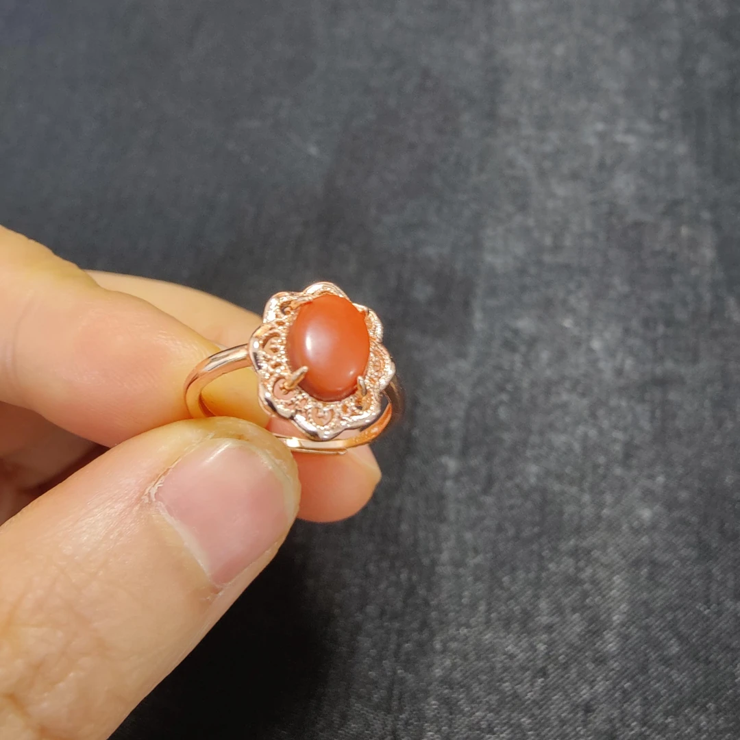 【卓美】红玛瑙蛋面戒指/个FL-1480