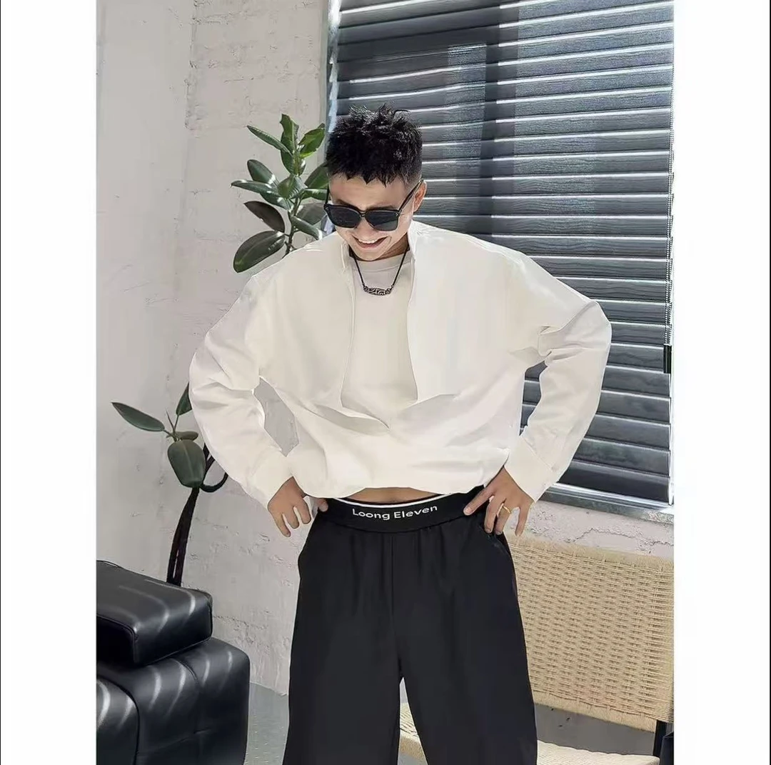 YULE语乐 61037极简假两件背心衬衫收底摆设计秋季棉质长袖衬衣