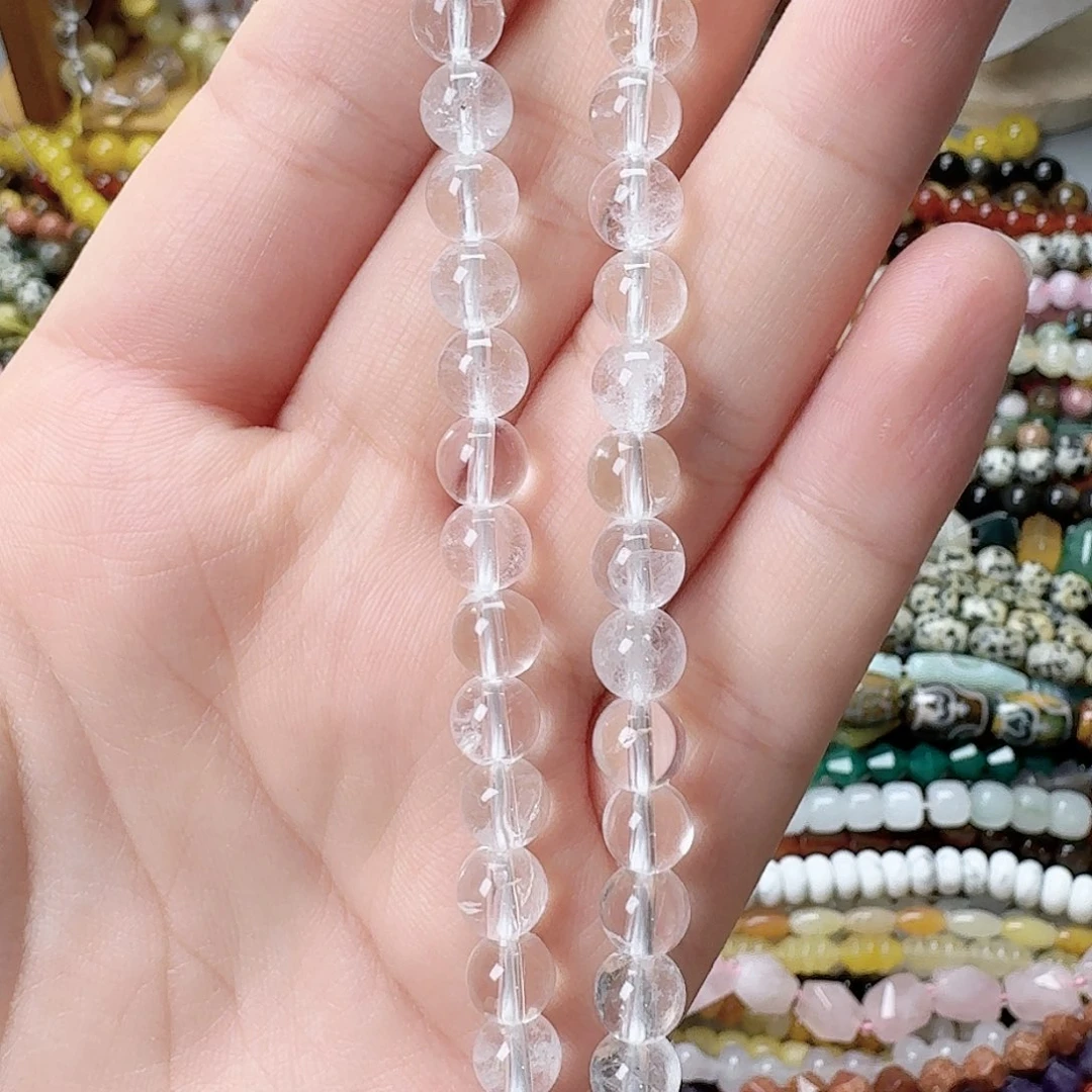 未镶嵌玛瑙/玉髓珠宝半成品卡6白水晶一条