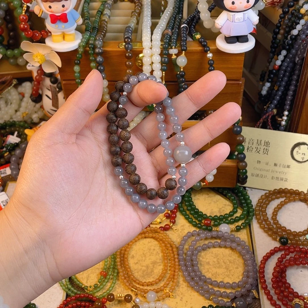 和田玉双圈手串未镶嵌