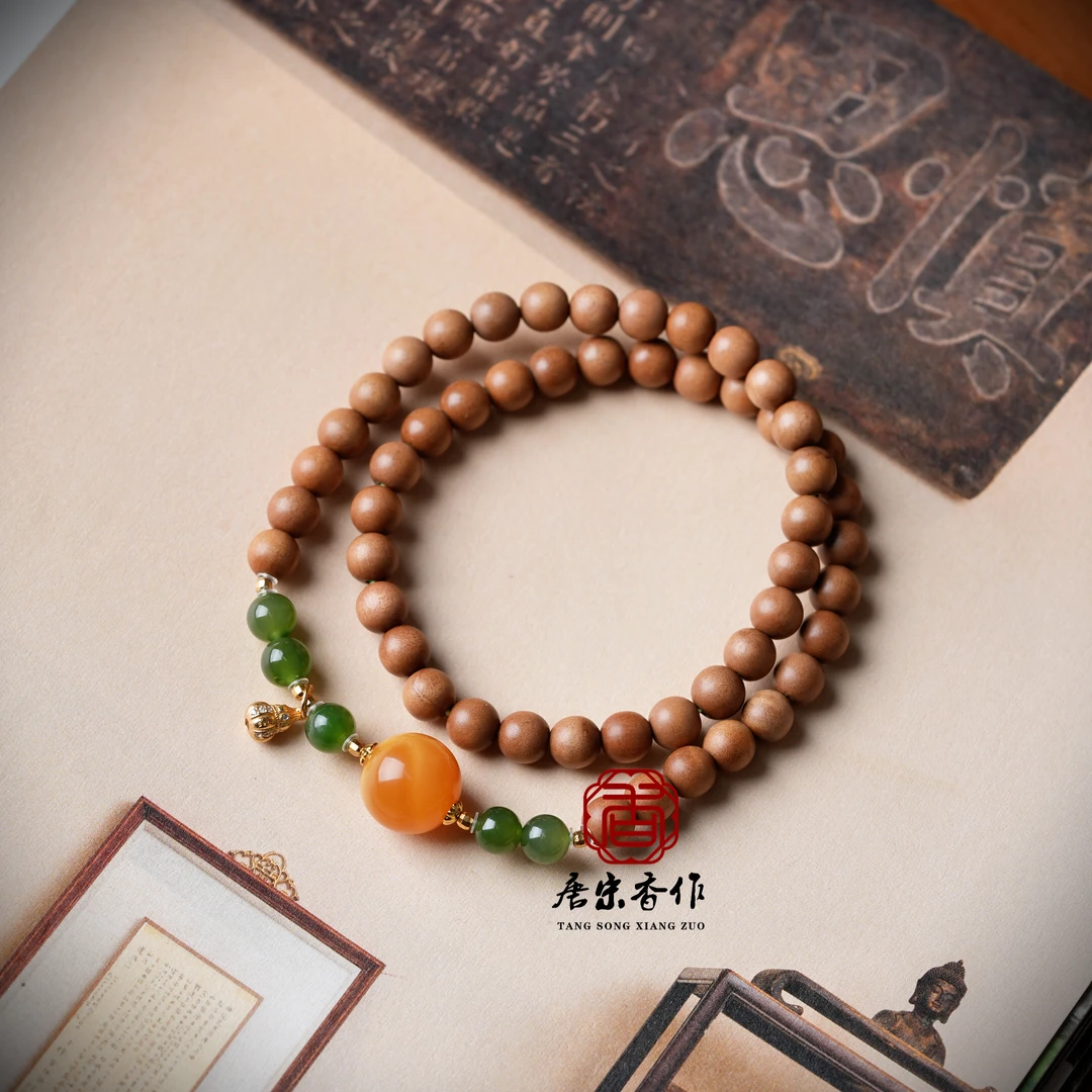 【唐宋】双圈0.6规格檀露凝蜜双圈老山檀手串