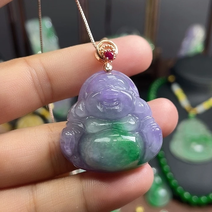 翡翠未镶嵌吊坠(赠链)