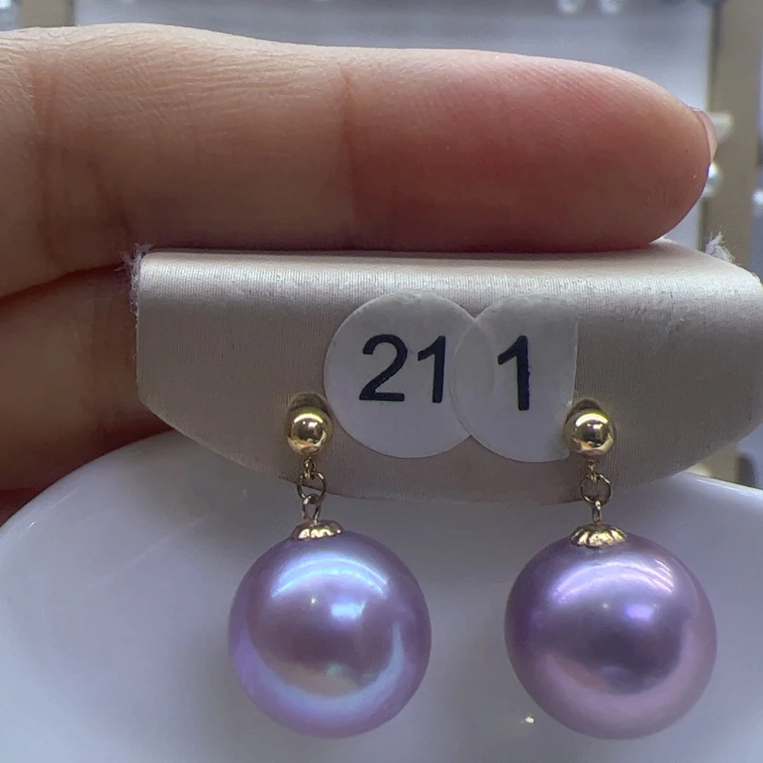 淡水珍珠耳饰18K金镶嵌