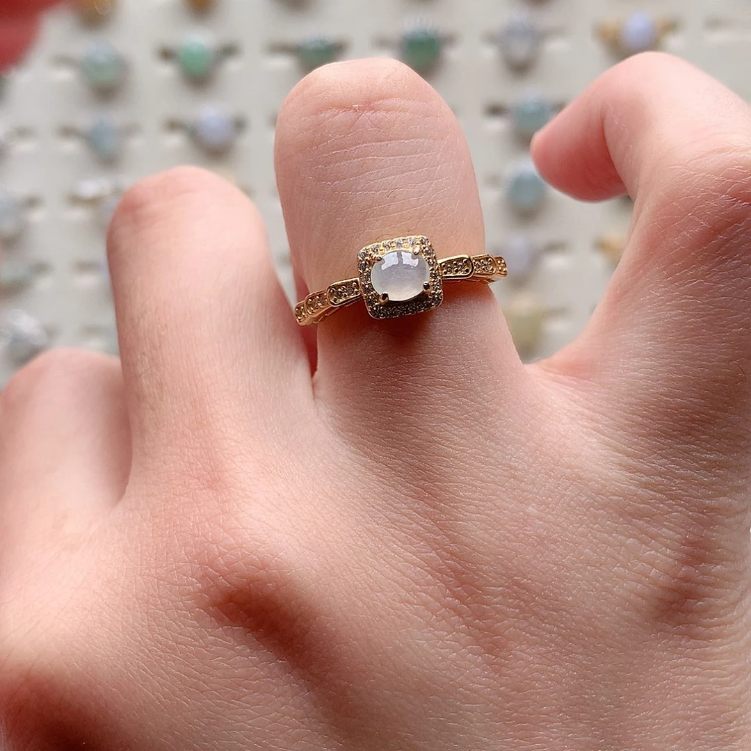 翡翠戒指银S925镶嵌0063