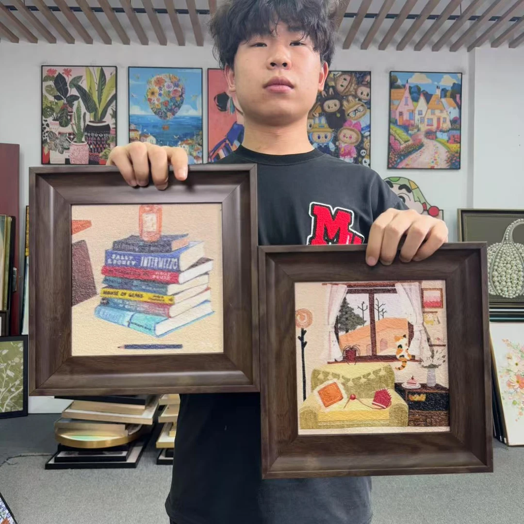 多巴胺奶油风系装饰画客厅沙发可爱壁画玄关柜挂画3030