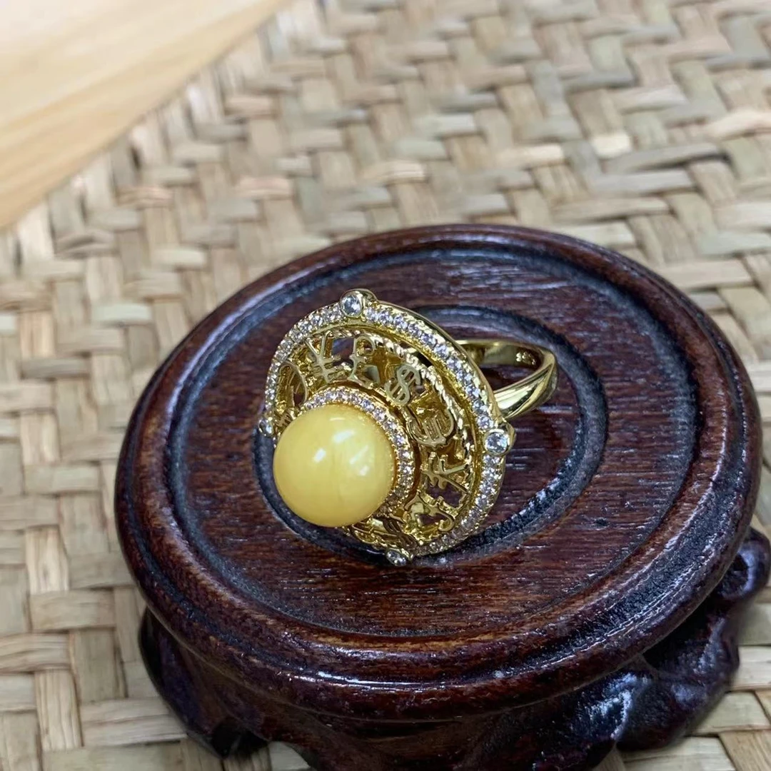 蜜蜡戒指造型设计款