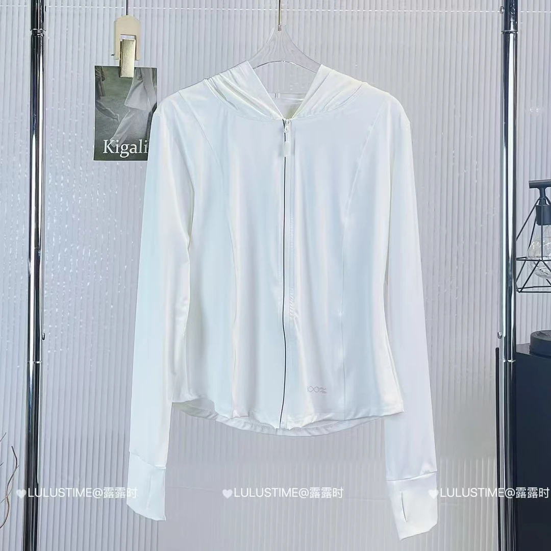 【CC推荐】百分百白色连帽拉链防晒衣8911#