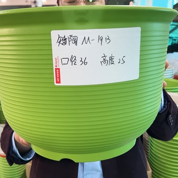 正品矮陶口36高25果绿无托3个