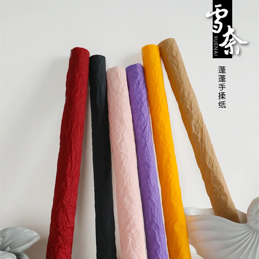 雪奈手揉纸鲜花包装肌理感 高级感花束手工diy礼品礼盒装饰包花纸