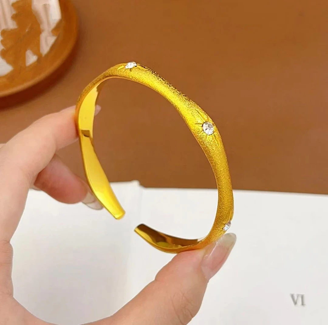 BY172     拉丝星芒开口手镯