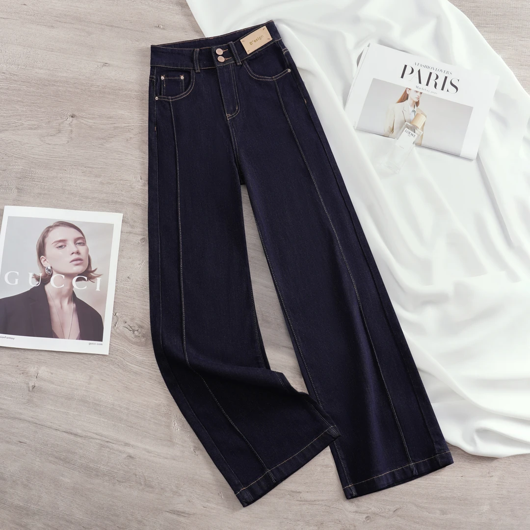 春夏新款直筒牛仔2025春秋显瘦中高腰时尚休闲百搭宽松牛仔裤女