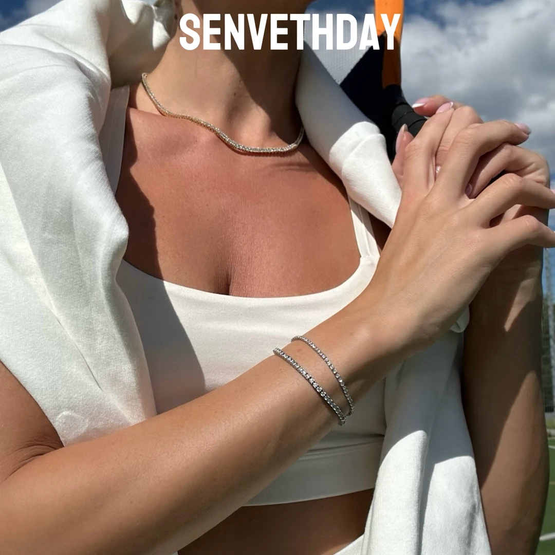 Senveth Day 铜合金合成锆石手链 星光手链网球百搭气质锆石手链2