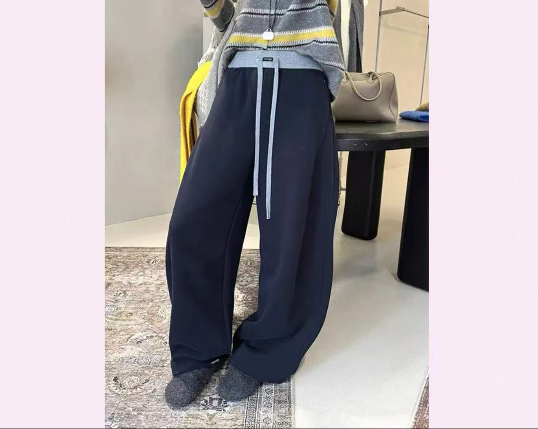 【李姑娘专属】8678韩系抽绳松紧腰宽松阔腿裤