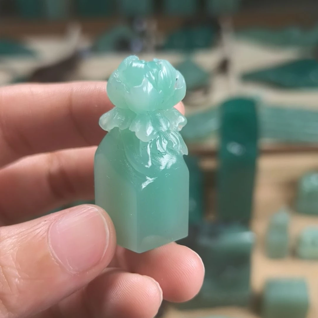 印石寿山石梅子青印章1