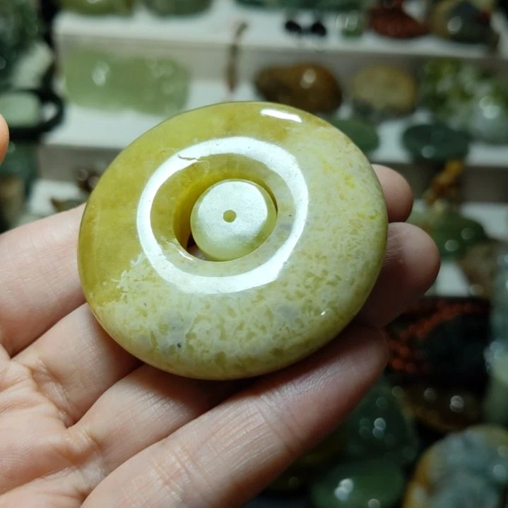 岫玉平安扣微瑕未镶嵌❤****️