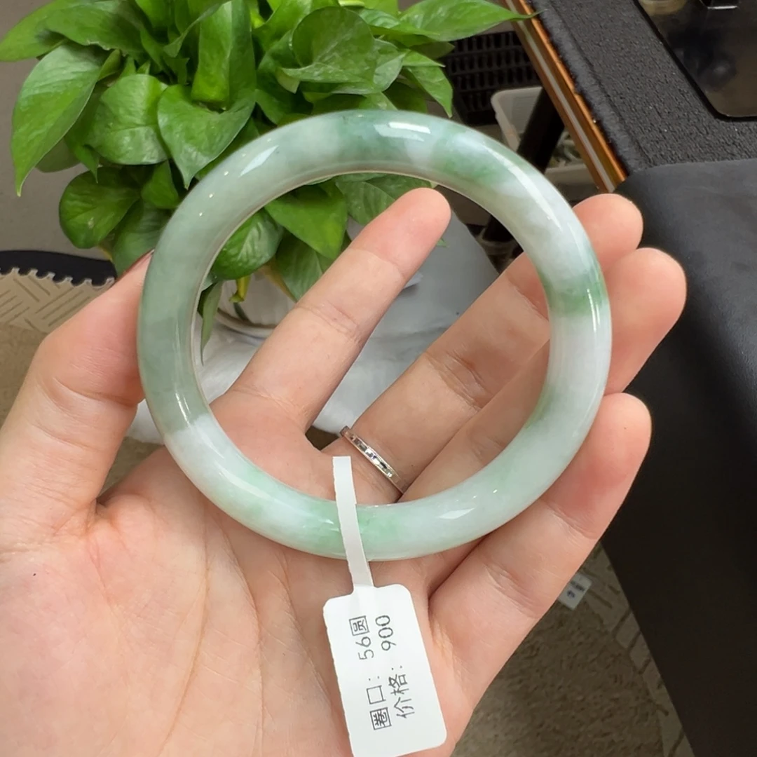 翡翠未镶嵌手镯24号56圆