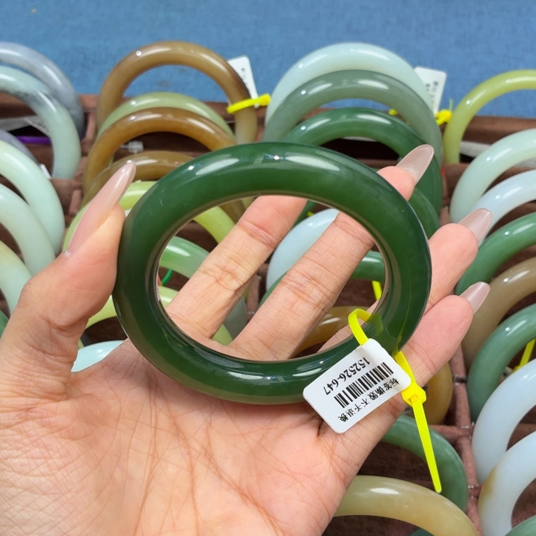 和田玉未镶嵌手镯55 56