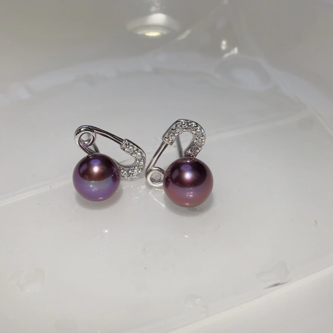 耳饰淡水珍珠银S925镶嵌