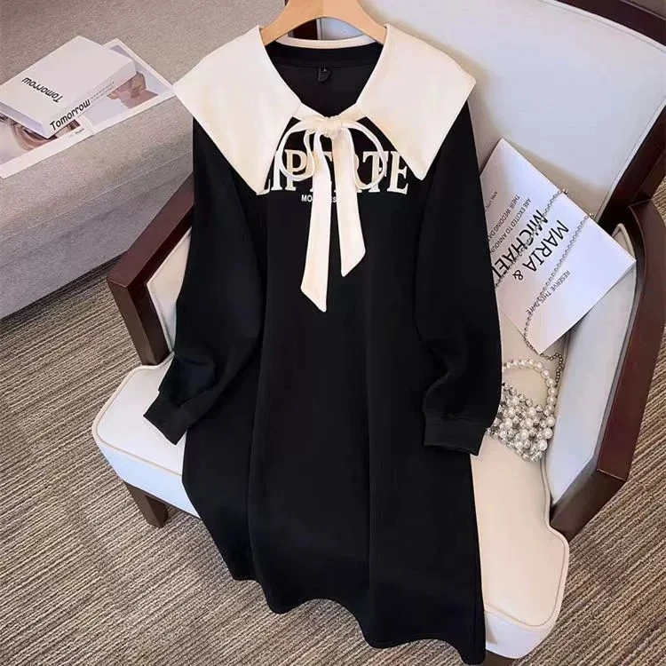 断码捡漏~香浓拿铁 / 设计师款娃娃领连衣裙8311花契大码200斤