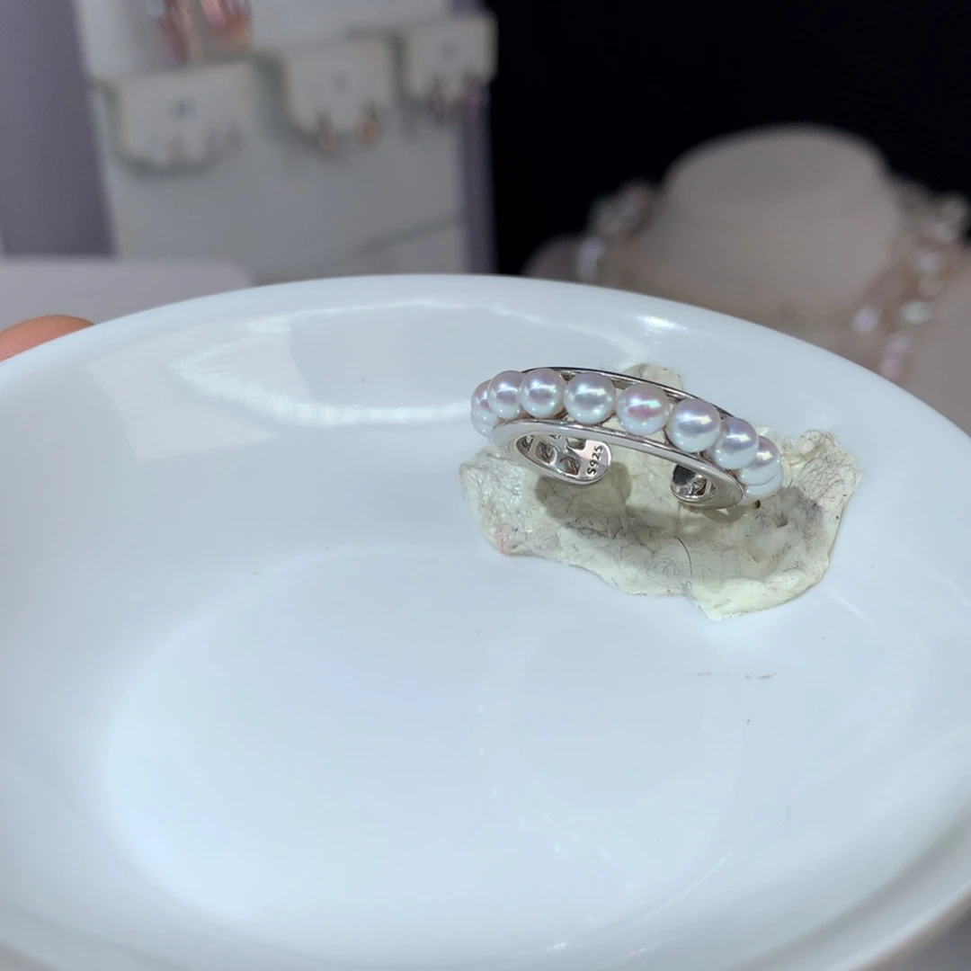 小****戒指淡水珍珠银S925镶嵌