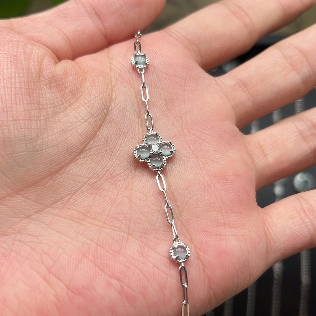 翡翠银S925镶嵌手链