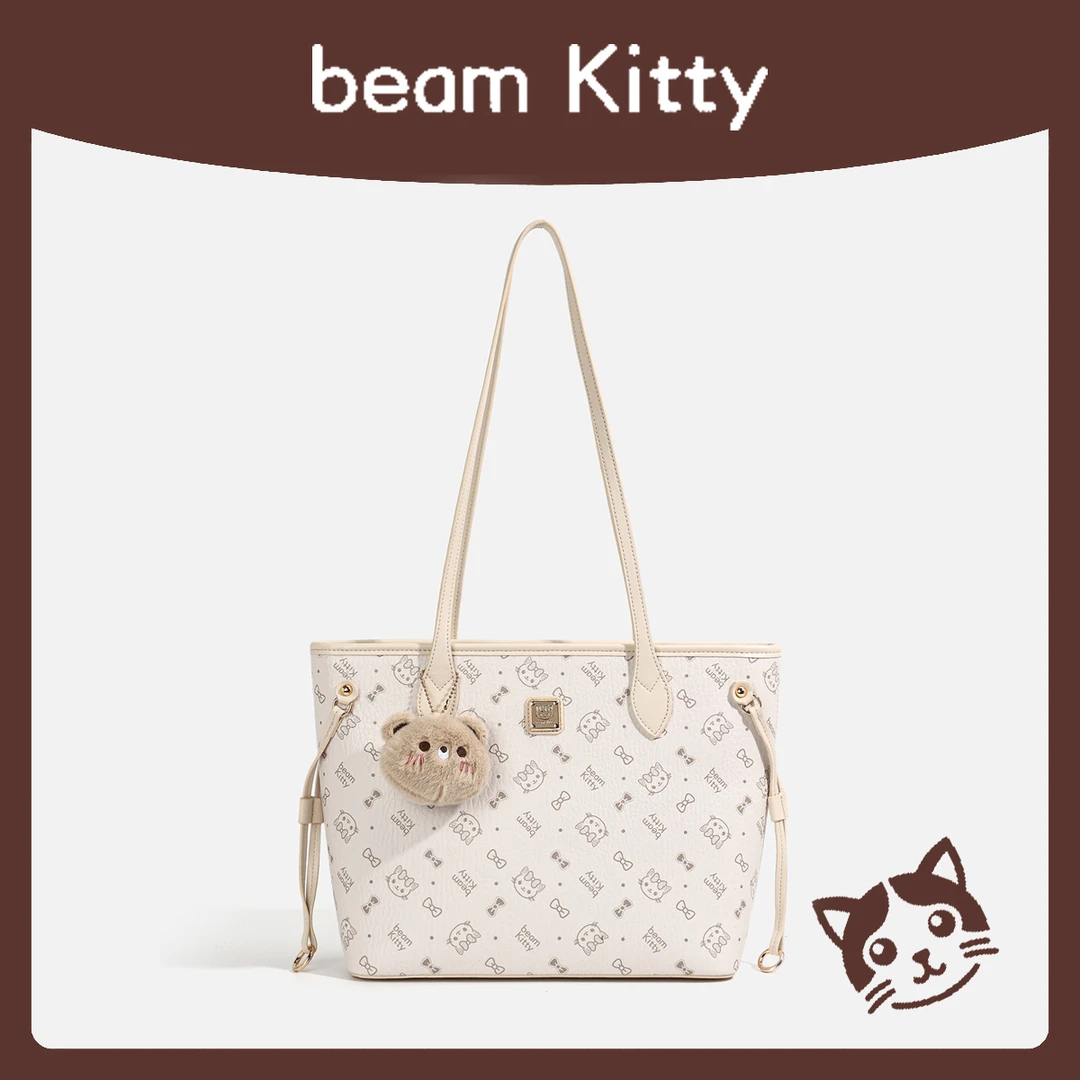 【GLi-婉瑜甄选】beamKitty/休闲潮流大容量托特包单肩-8228杏