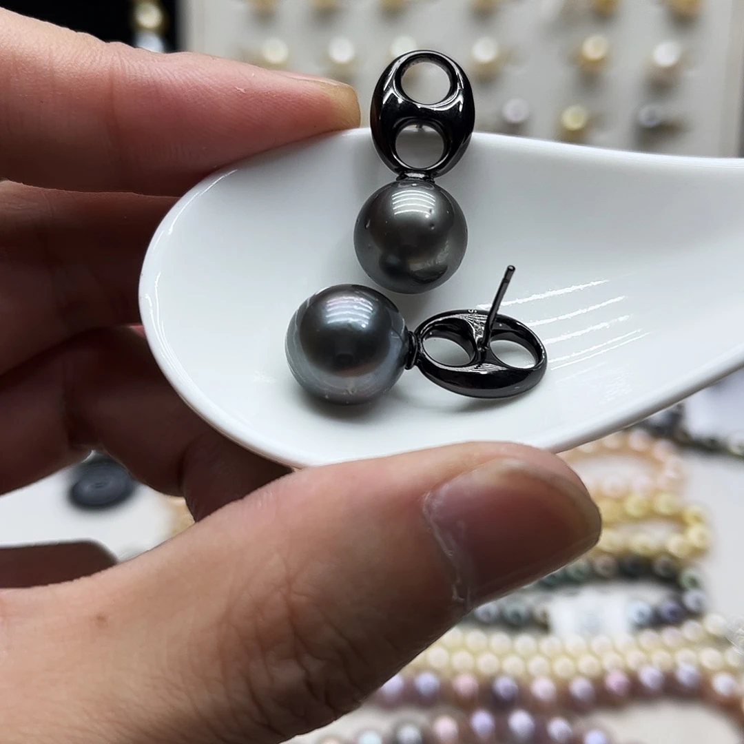 耳饰海水珍珠银S925镶嵌