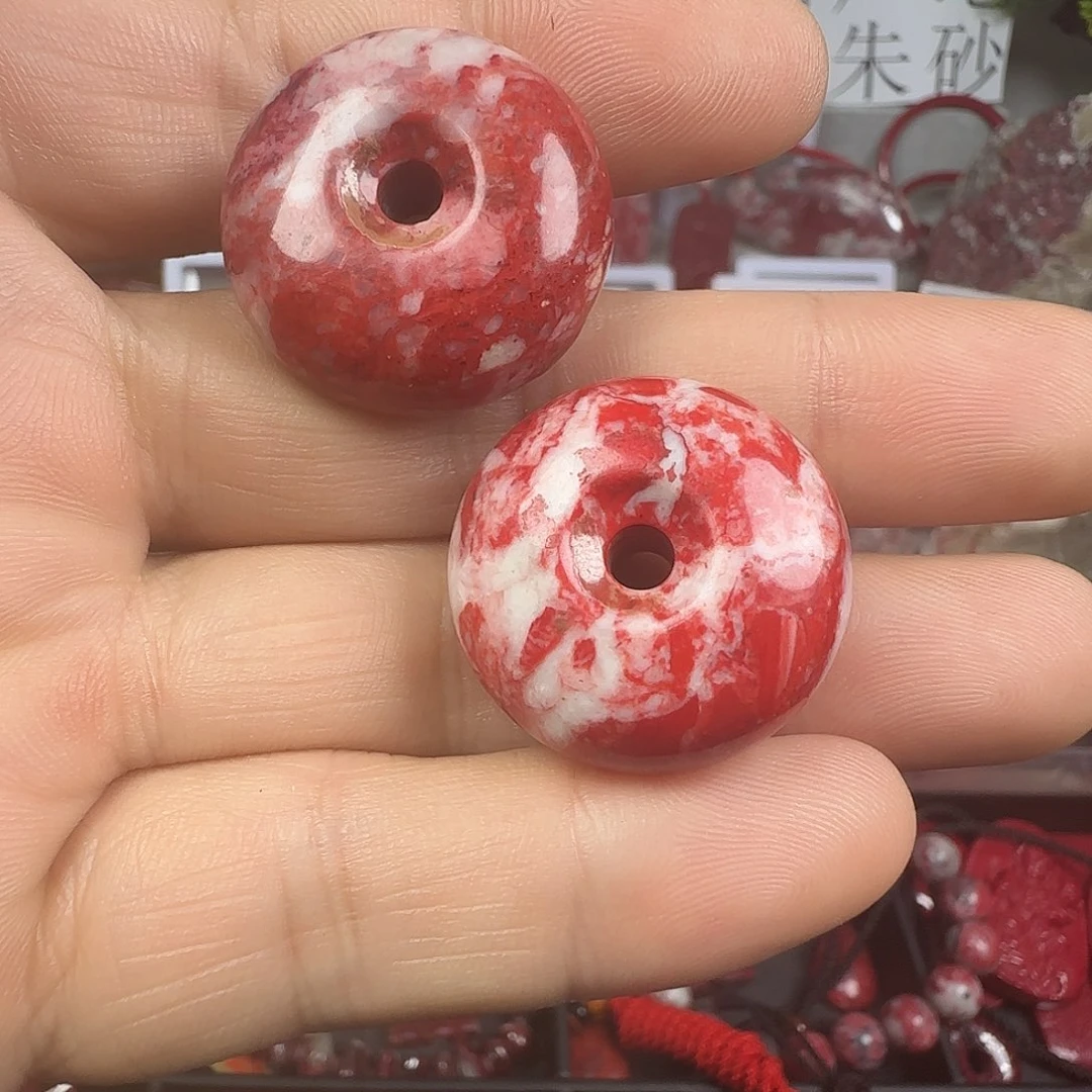 百***号天然辰砂原矿原石平安扣吊坠