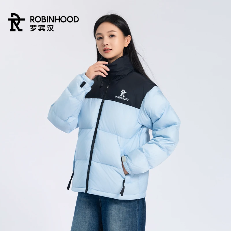 【ROBINHOOD】25年新款长袖短款面包服时尚防寒保暖90白鸭绒羽绒服