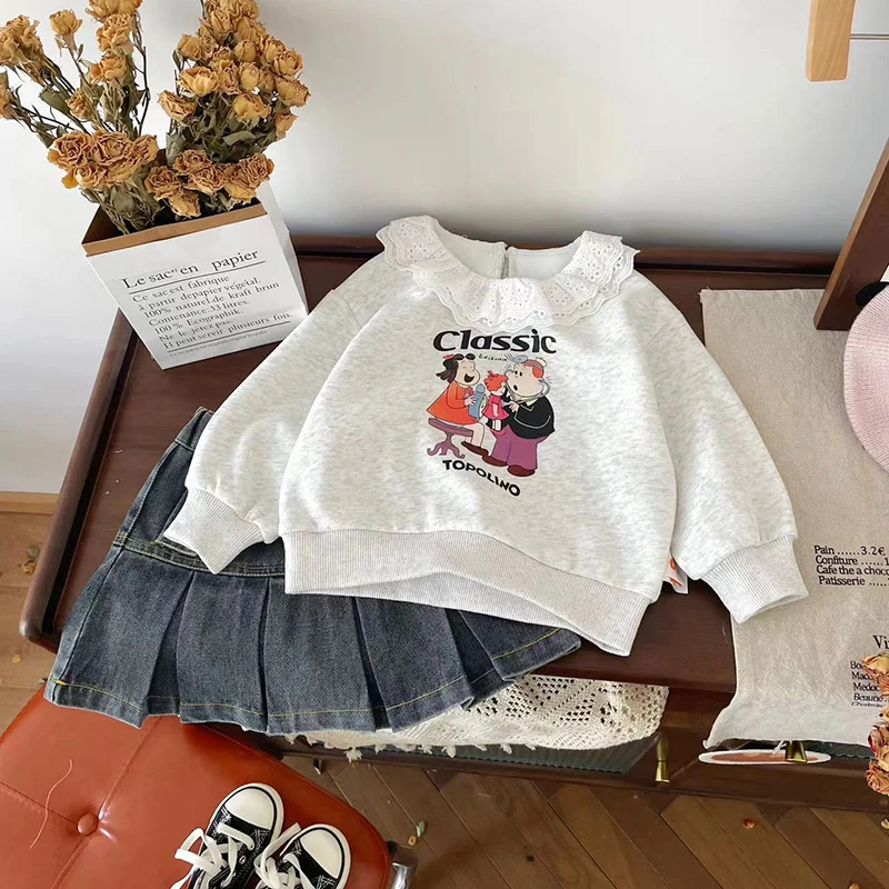 【现货】ZD24Q011春秋新款儿童牛仔裙宝宝卫衣女童搭配