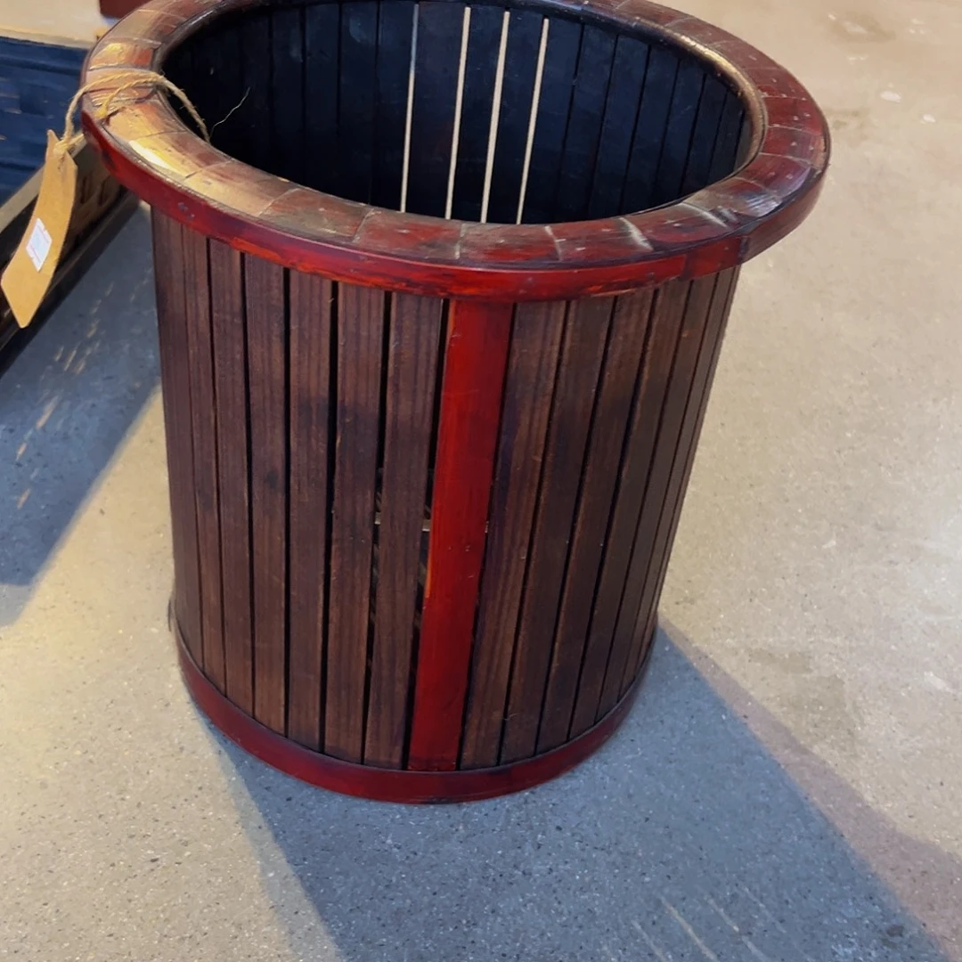 外贸尾单垃圾桶竹子