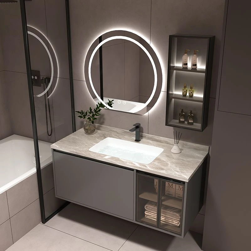 【多层实木材质】岩板无缝拼接浴室柜陶瓷一体盆洗脸台盆柜组合洗手