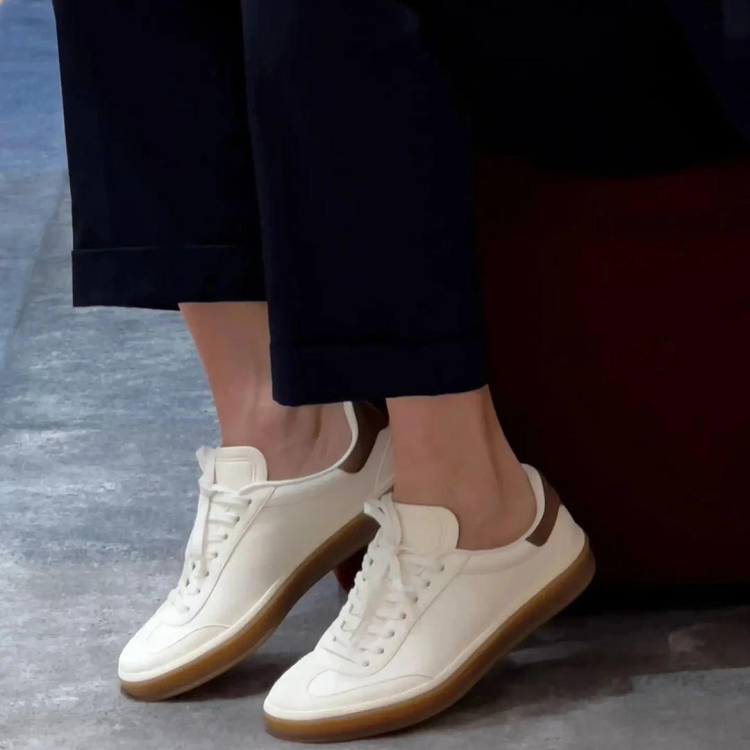 微瑕福利真皮德训鞋情侣小白鞋运动休闲鞋板鞋轻便透气系带女鞋