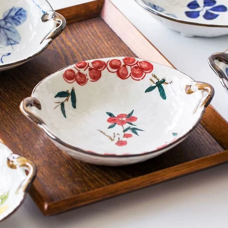 美浓烧双耳盘18cm