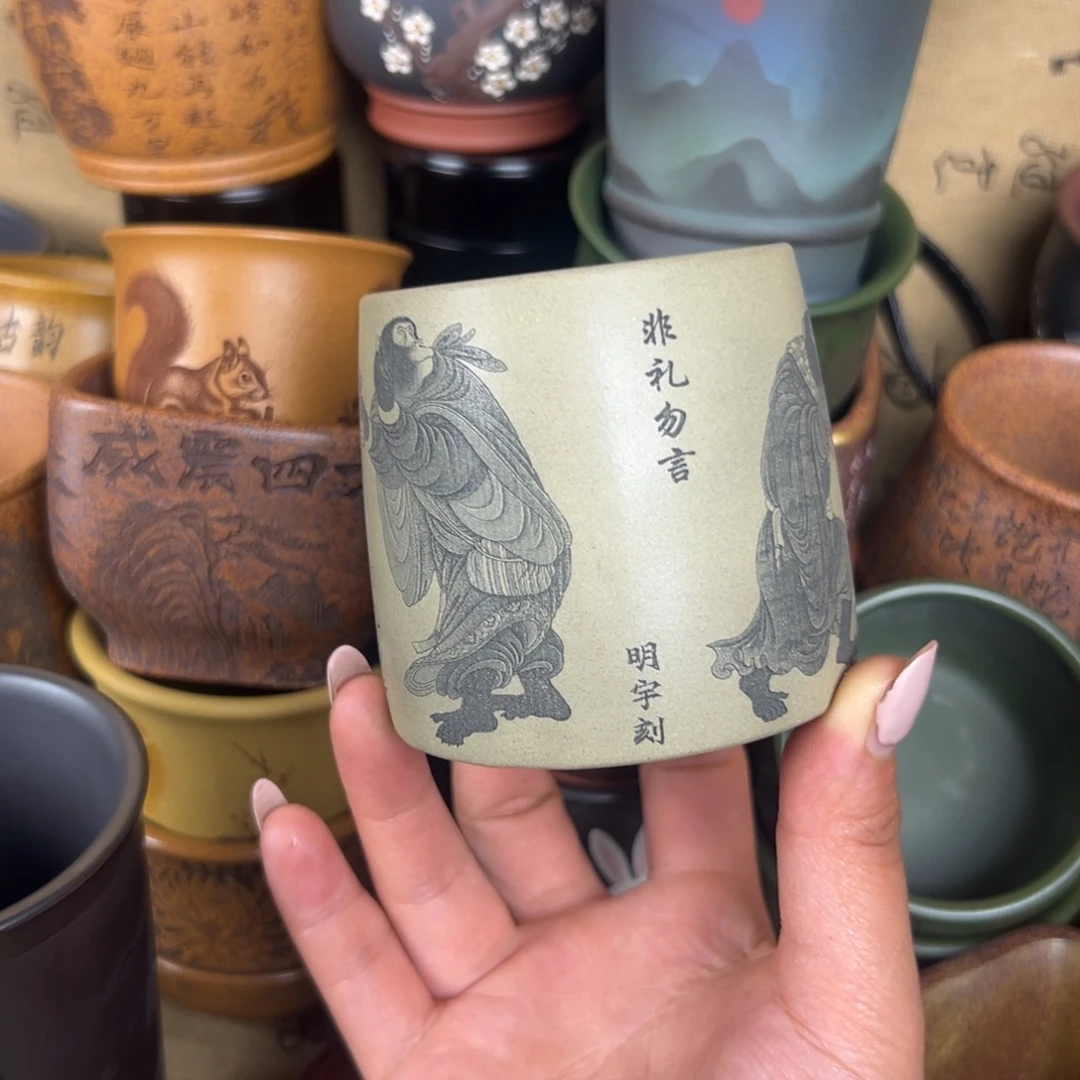 茶杯紫泥紫砂紫砂