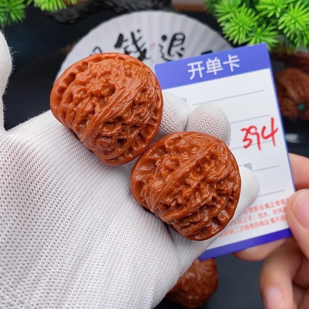 把件文玩核桃39三角白394