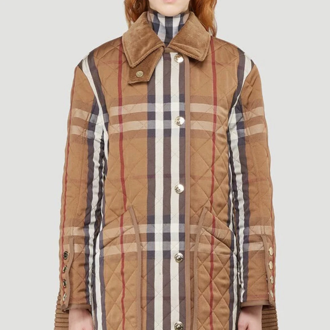 99新 BURBERRY/博柏利 格纹棉服外套/UK4码/B01928