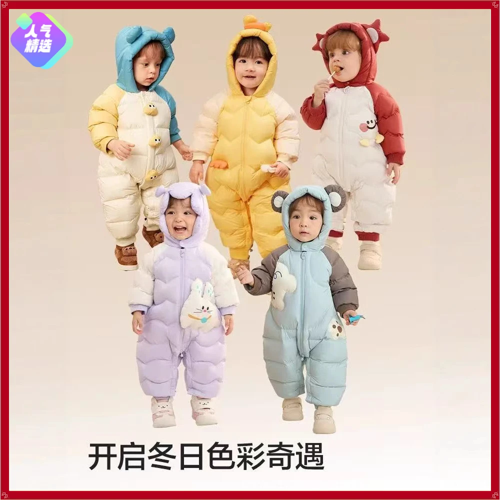 宝宝羽连体绒服冬季爬服夏季反季羽绒服服婴幼儿连体衣外出服冬装