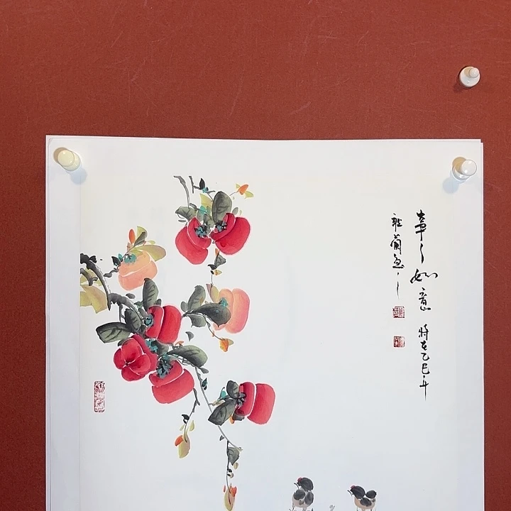 国画听兰老师花鸟